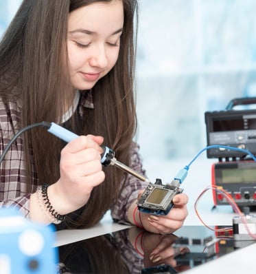 Young Girl Building Technologies